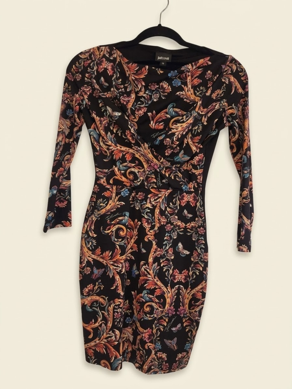 Just Cavalli Printed Long-Sleeve Dress Size XS